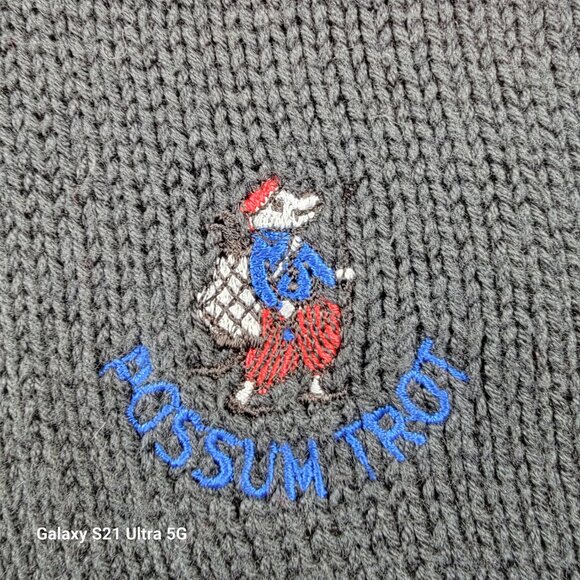 Aureus sweater crew‎ vtg men's size Lg Possum Trot logo retro stripe red black - Picture 5 of 11